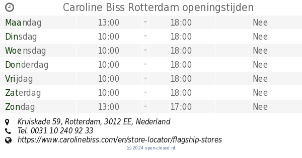 Caroline Biss Rotterdam openingstijden Kruiskade 59