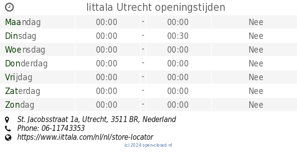 gas schraper Sta op Iittala Utrecht openingstijden, St. Jacobsstraat 1a