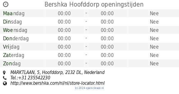 Fervent Opmerkelijk Verstoring Bershka Hoofddorp openingstijden, MARKTLAAN, 5